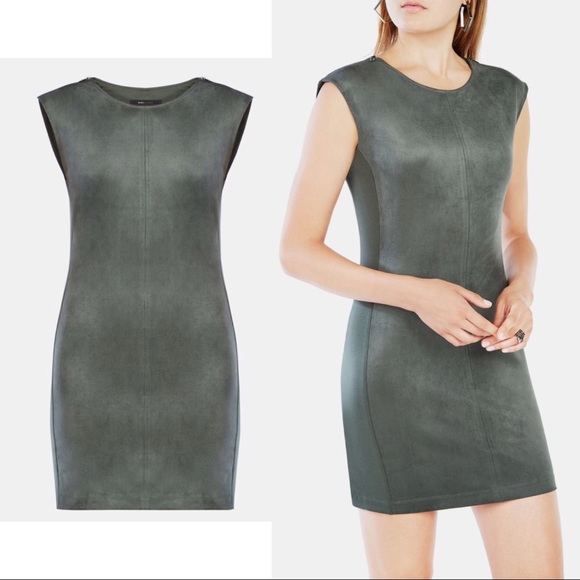 BCBGMaxAzria Dresses & Skirts - BCBG MaxAzria Karlee Gray Faux Suede Shift Dress M